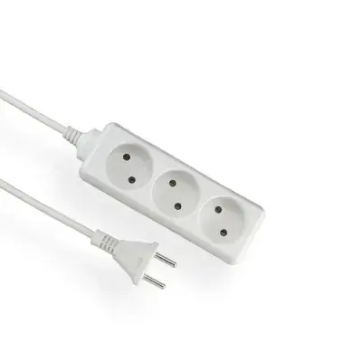 ELGOTECH Przedłużacz 3xb/u, 3m; BIAŁY