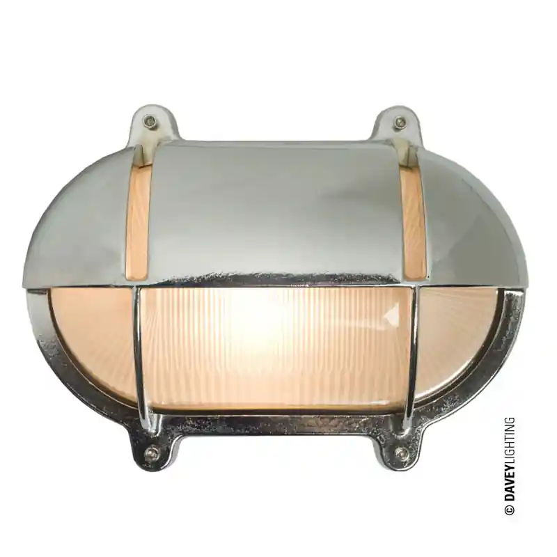 Davey Lighting Bulkhead Kinkiet 21x27,5 cm IP54 Standard E27 GLS chrom DP7434/CP