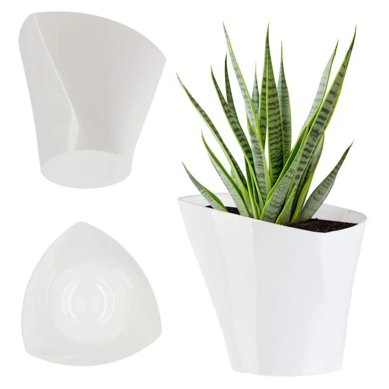 Doniczka asymetryczna 19 cm, biała