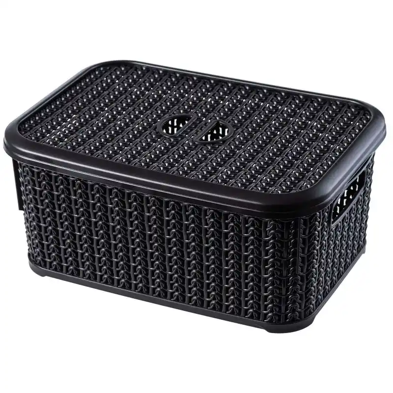 Koszyk z pokrywką 6L, czarny