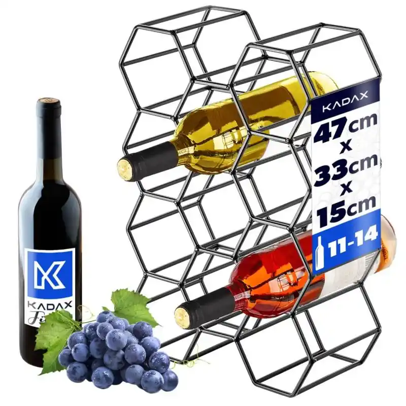Stalowy stojak na wino Auterive 47 x 33 x 15 cm czarny