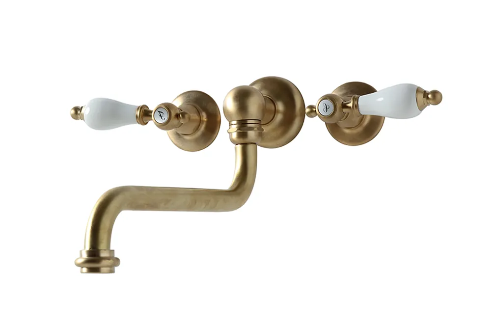 Bleu Provence Bateria kuchenna ścienna z obrotową wylewką brushed gold RKA04OM
