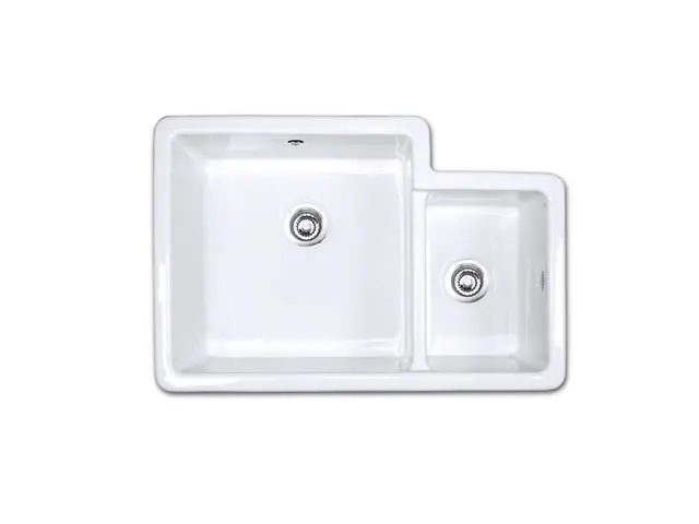 Shaws Brindle 600 Zlew dwukomorowy 54,8x50 cm Biały SCBH595WH