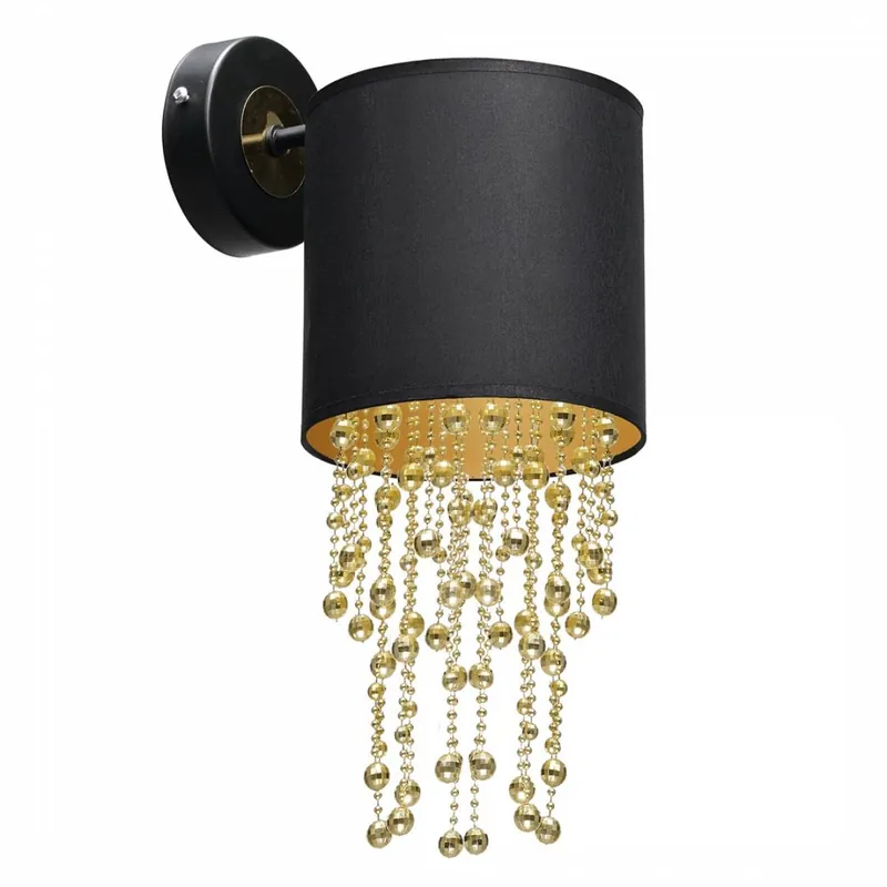 Kinkiet Almeria black/gold 1xE27