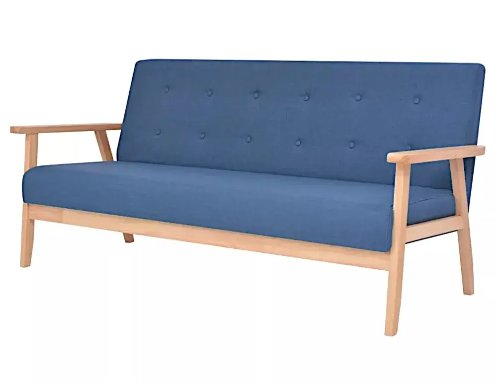 Niebieska sofa 3-osobowa - Sybis