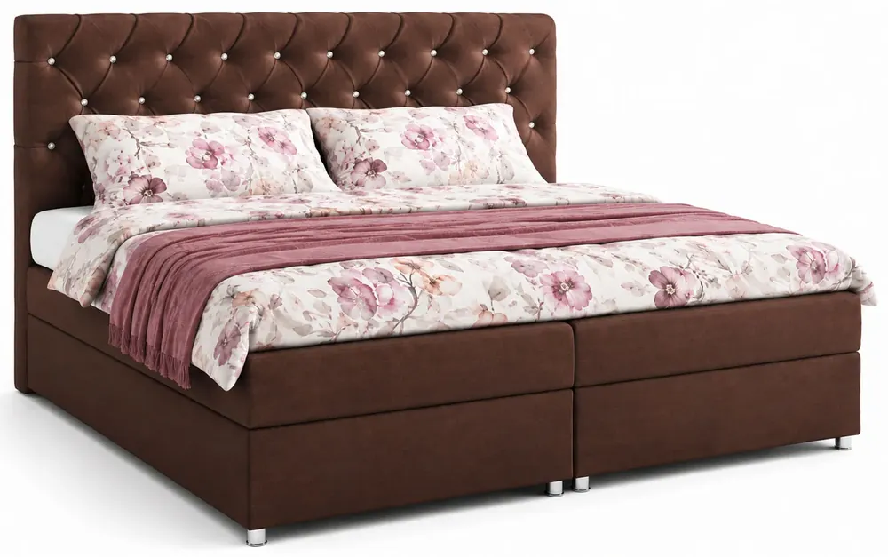 Łóżko z zagłówkiem w stylu glamour Active 180x200 - 44 kolory