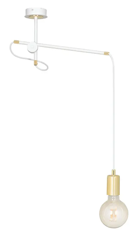 Biała pojedyncza lampa wisząca - D094-Ninwa
