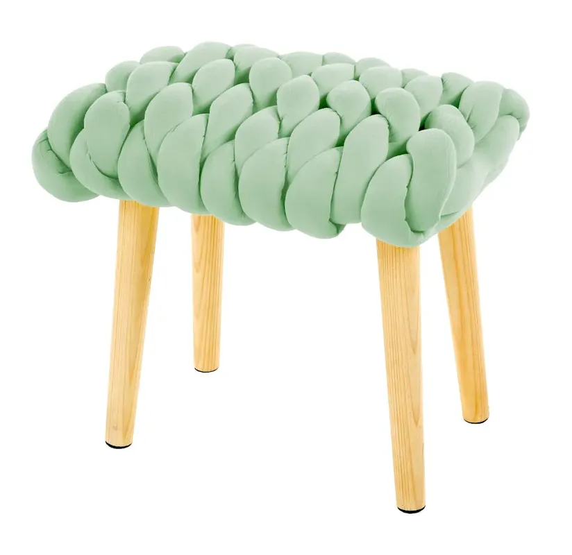 Zielony drewniany taboret - Avox
