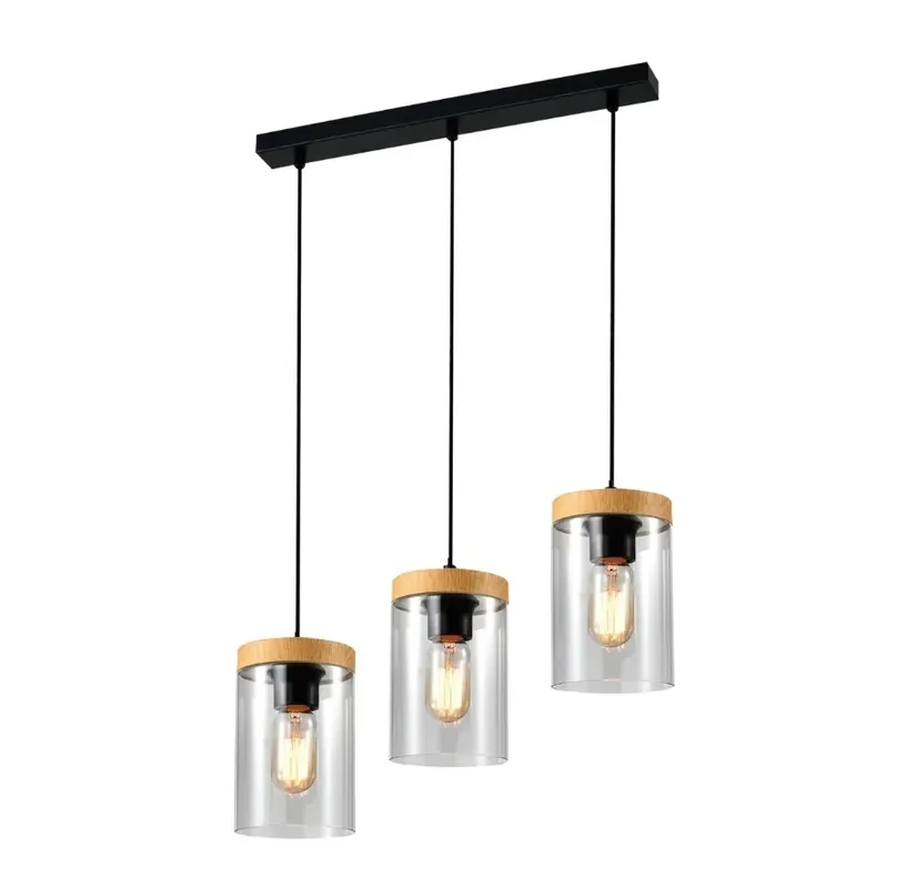 Potrójna lampa wisząca czarna - K448-Glomer