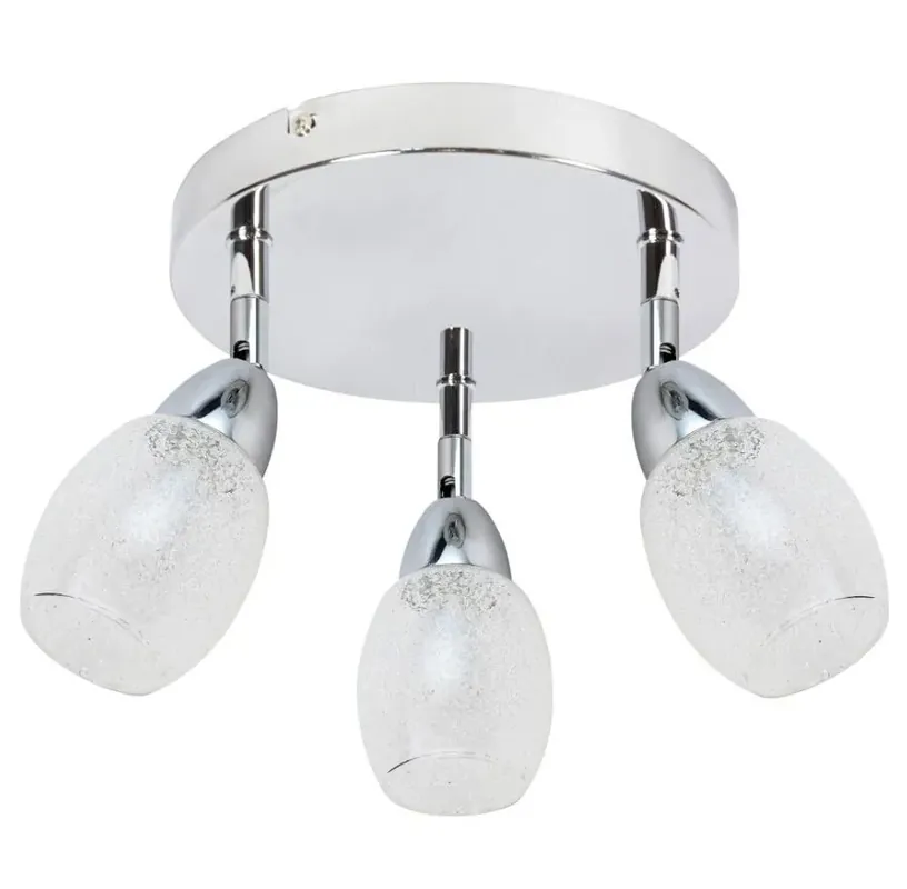Okrągły srebrny plafon led - K521-Kaffo