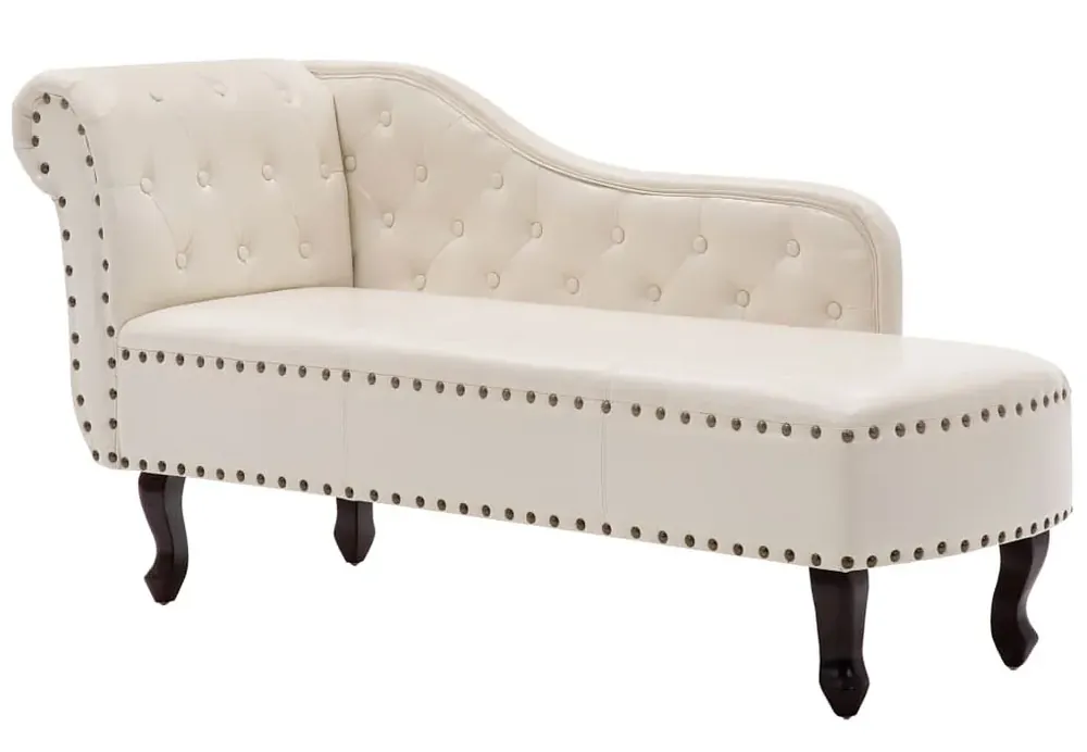 Biały szezlong w stylu chesterfield - Dalos
