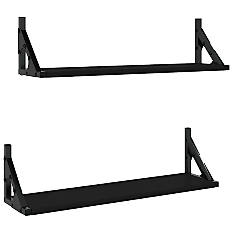 Zestaw dwóch czarnych półek 60 cm - Sarea