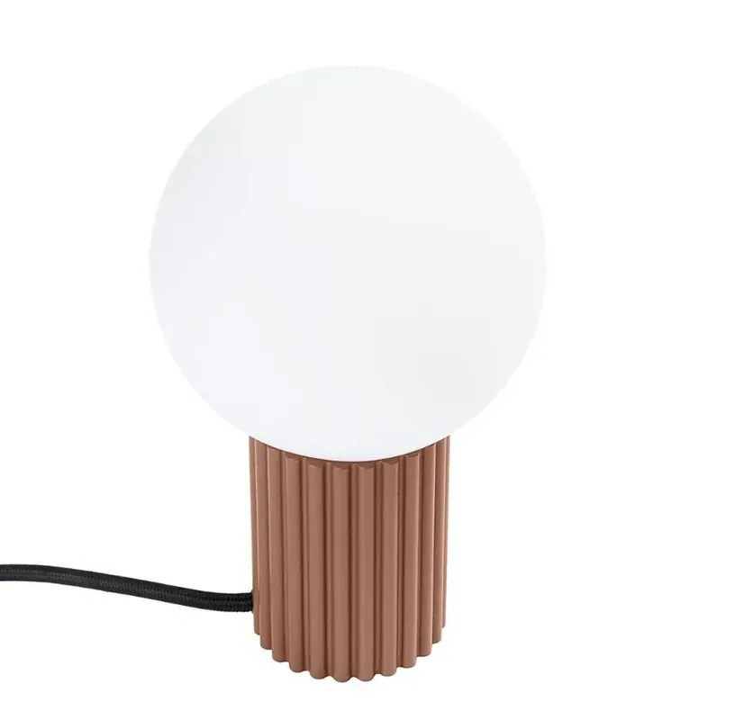 Beżowa lampka nocna ryflowana - K601-Buble