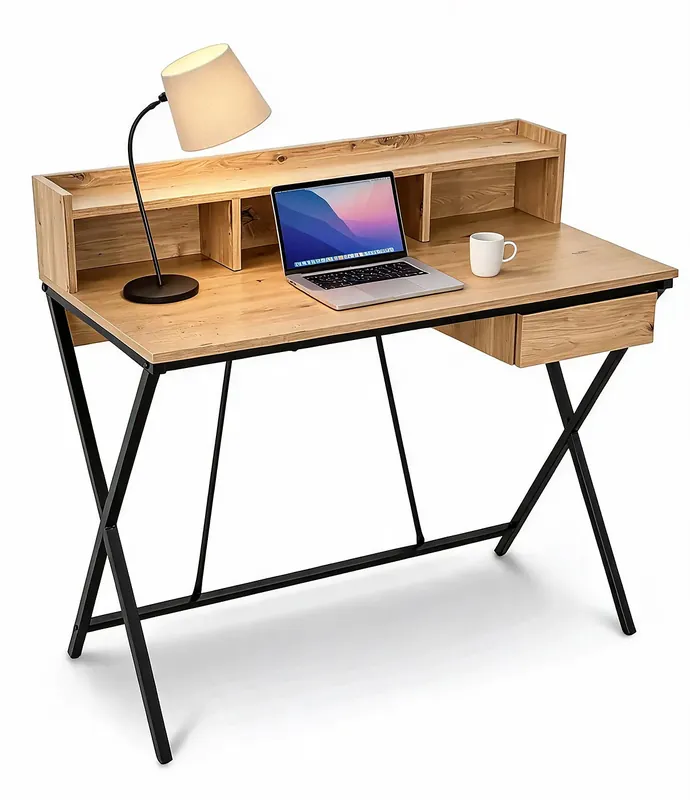 Industrialne biurko w kolorze dąb artisan 100 cm - Corvello